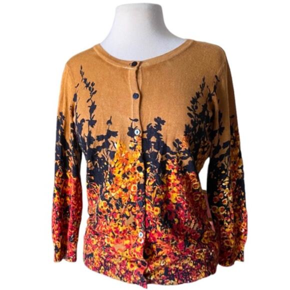 Women's gorgeous autumn toned  cardigan by Joseph A size Large - Picture 1 of 10